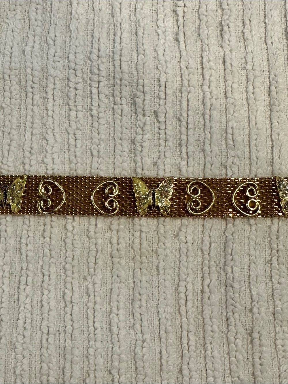 Gold Metallic Mesh Butterfly Bracelet, 7 inch